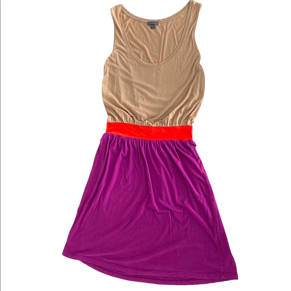 Lilla P color block knee length dress, size m
